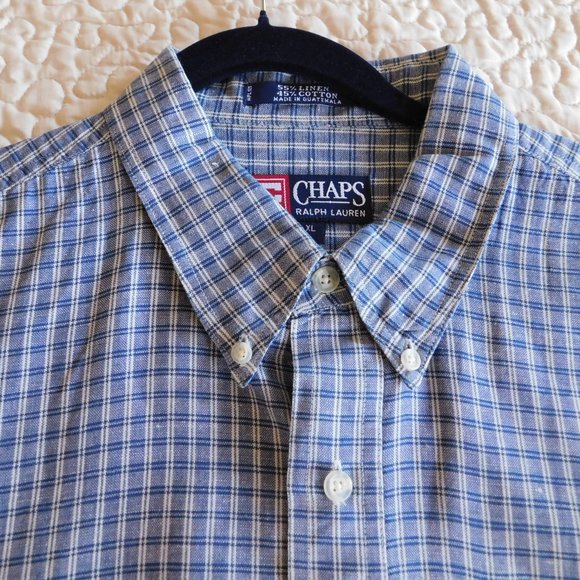 Ralph Lauren Other - Men's Chaps Ralph Lauren Button Down Blue Plaid Men's Shirt / Size XL